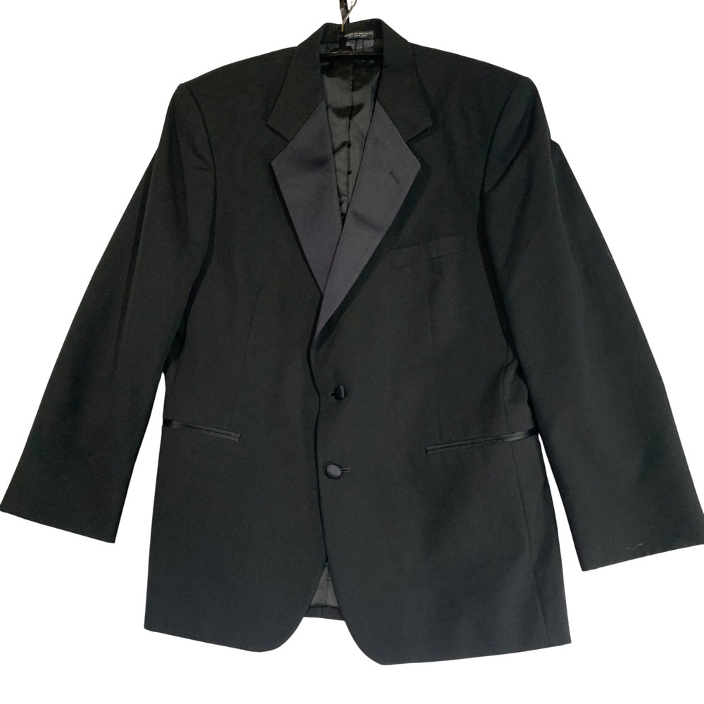 The Tux Shop After Six Tuxedo Blazer Black‎ Wool Formal Event Coat Mens Size 40R